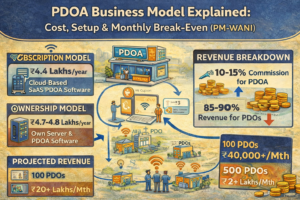PDOA Business Model Explained: Cost, Setup & Monthly Break-Even (PM-WANI)